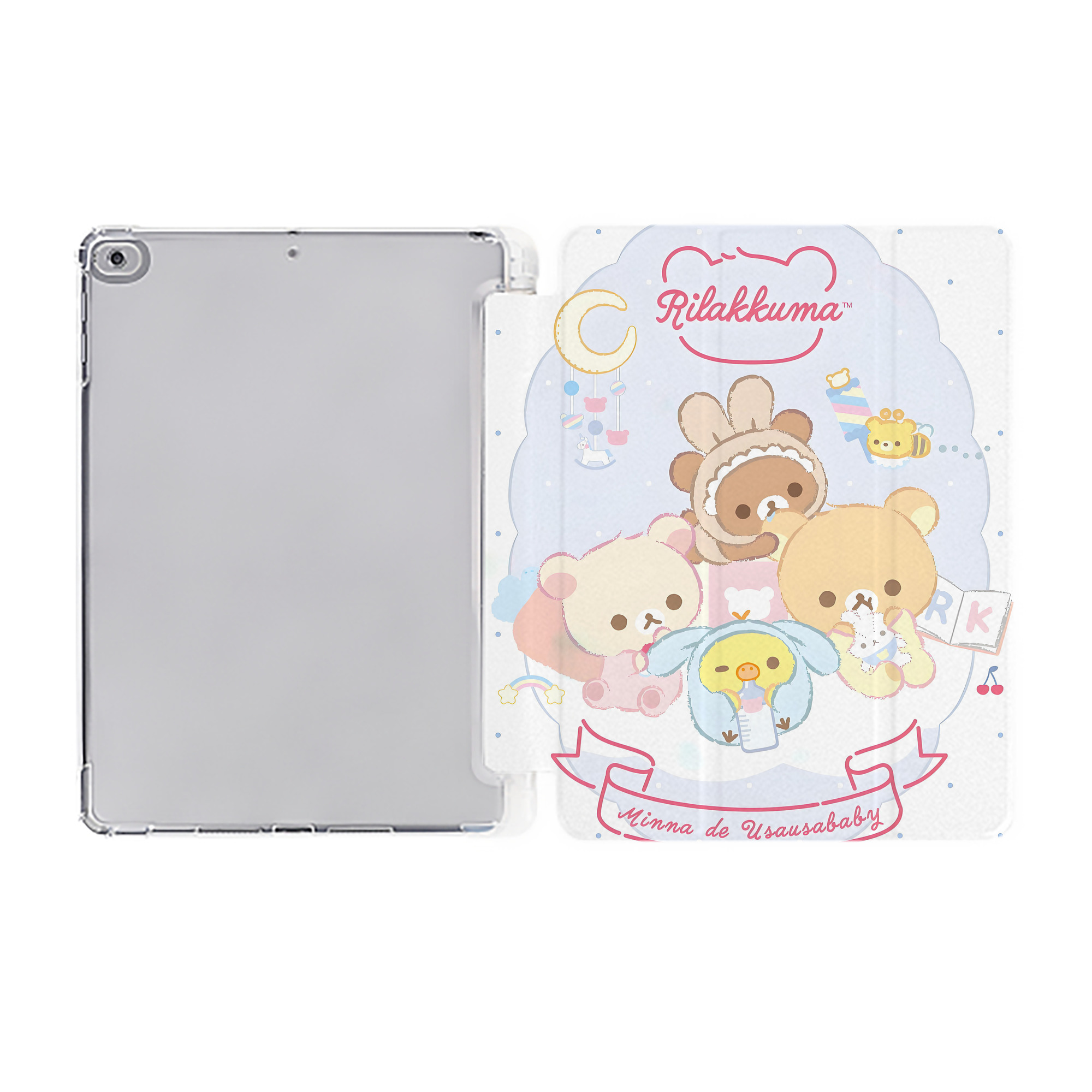 （画像用） リラックマ リラックマ キイロイトリ Rilakkuma Korilakkuma Kiiroitori IPad ケース ペン収納付き 三つ折りスタンド PUレザー×シリコン 対応機種9.5/10.5/10.9インチ